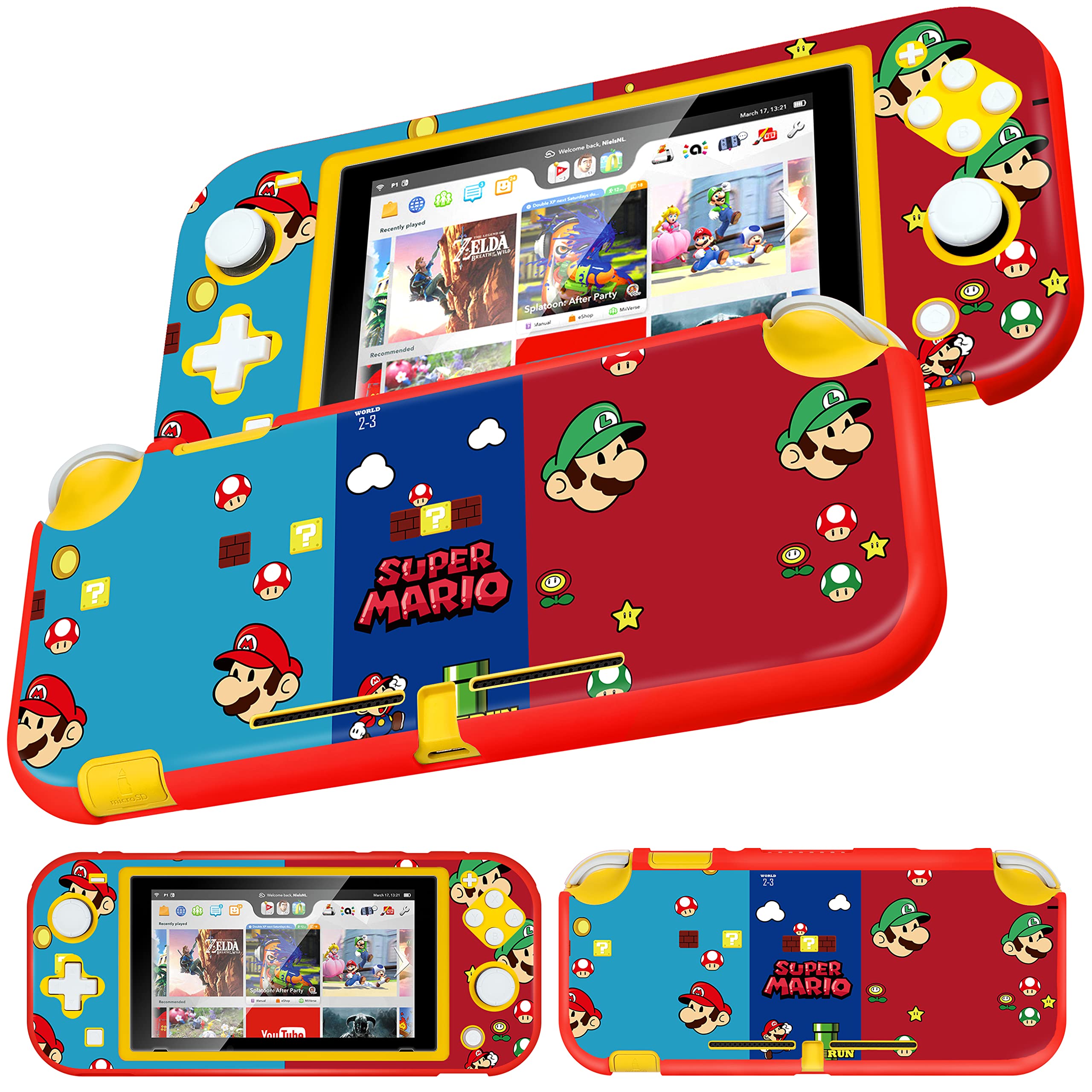 Xinocy Cute Case for Nintendo Switch Lite 2019 Kawaii Cartoon Fun Funny Aesthetic Character Anime Slim Fashion Protective Cases Hard Shell Cover for Girls Kids Boys for Switch Lite,B Maro