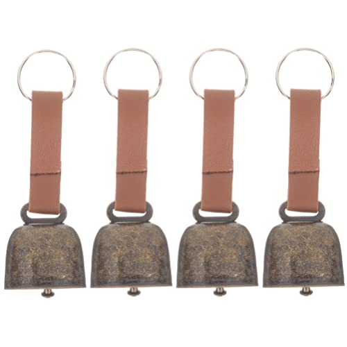 ERINGOGO 4pcs Metal Cow Bells Goat Bells Horse Bells Sheep Grazing Copper Bells Noise Maker Cattle Farm Animal Loud Bronze Bell Animal Anti- Lost Accessories