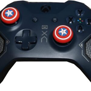 Esports Discounts Controller Thumb Grip Silicone Caps Compatible for Playstation PS5 PS4 PS4 Pro Slim PS3 Xbox One 360 Series S X Switch Pro - Captain America - Two Controller Pack