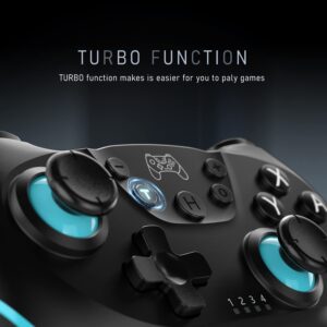 Astarry Wireless Gamepad for Nintendo Switch, Bluetooth Controller with Joystick, Adjustable Turbo Vibration, Ergonomic Design