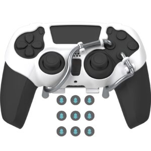 exknight leverback v2 paddles attachment, back buttons adapter for ps5 controller | fit with thumb grips (white)