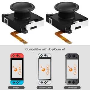 AKNES Gulikit Switch Joycon Replacement-No Drifting, Higher Sensitivity Hall Effect Joystick Replacement Parts for Switch/Switch OLED/Switch Lite, Repair Tool Kit, Left/Right thumbstick Cap(2 Pair)