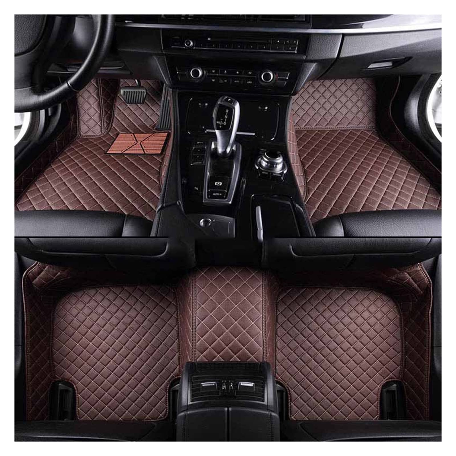 Floor Mat Compatible with Citr-oen DS DS3 DS4 DS5 DS6 DS7 DS4S DS5LS Compatible with Do-dge Journey Auto Floor Mats (Color : Complete Coffee)