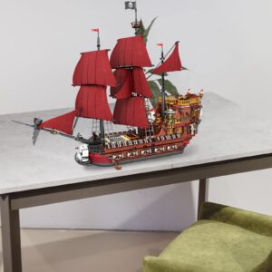 JMBricklayer Pirate Ship Model Building Sets, Red Pirate Revenge Pirate Ship Toy Construction Set, Collection or Display, Gifts for Boys Teens Adults