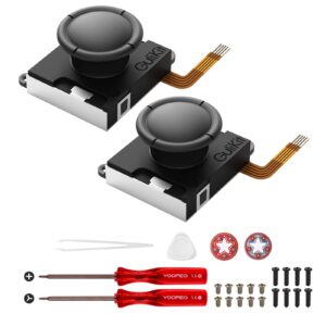 aknes gulikit switch joystick replacement, no drifting, hall effect joystick for switch joycon, switch oled & switch lite, include repair kit, thumb stick cap (1 pair)