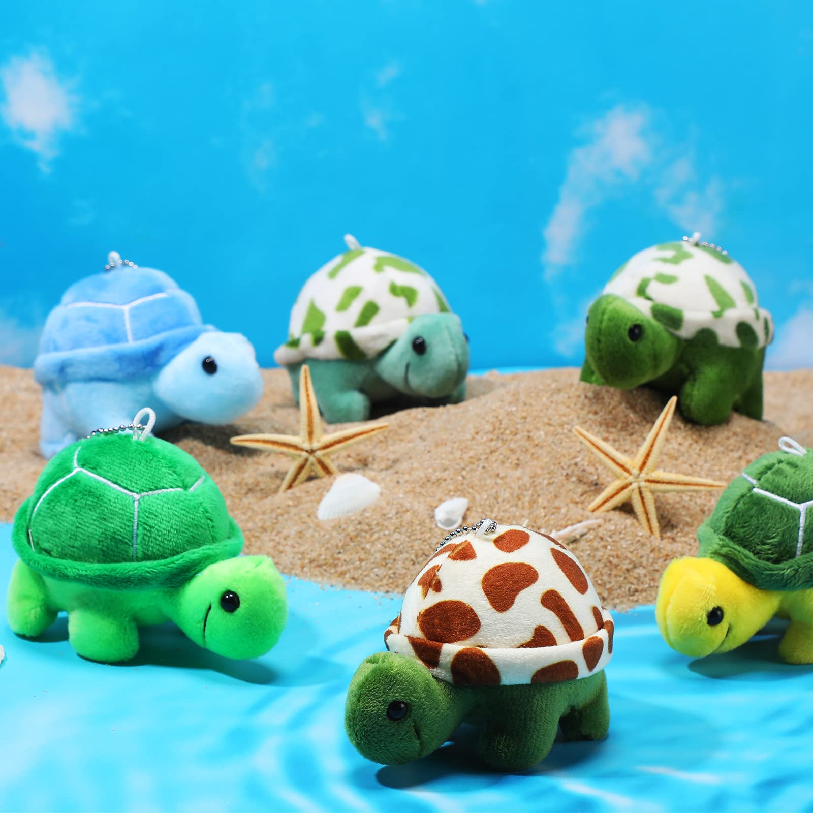 36 Pcs Mini Turtle Stuffed Toy Bulk Small Turtle Animal Plush Toys Soft Cute Turtle Stuffed Animal Turtles Decorations Turtle Sea Party Favor for Adults Ocean Themed Birthday Supplies, 2.7 x 3.7 Inch