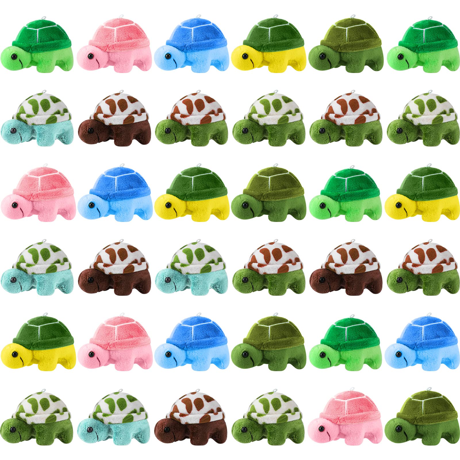 36 Pcs Mini Turtle Stuffed Toy Bulk Small Turtle Animal Plush Toys Soft Cute Turtle Stuffed Animal Turtles Decorations Turtle Sea Party Favor for Adults Ocean Themed Birthday Supplies, 2.7 x 3.7 Inch