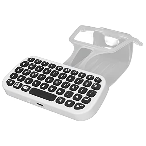 DAUERHAFT Wireless Controller Keyboard, LED Indicator Gamepad Wireless Bluetooth Chatpad Plug and Play White ABS Ergonomic for Typing