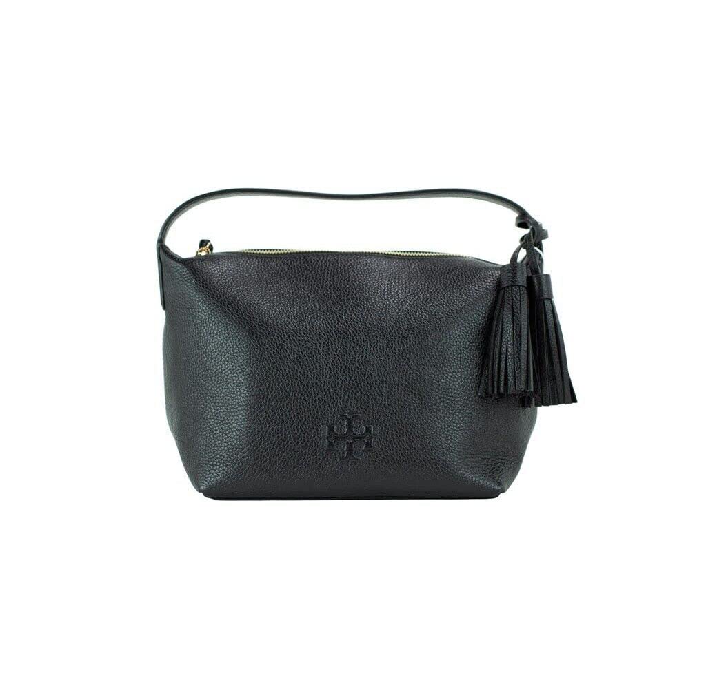 Tory Burch Women's Thea Small Slouchy Shoulder Bag (Pebble Leather - Black)