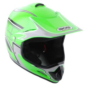 Martian Youth Kids Motocross Helmet ATV Dirt Bike BMX MX Helmet + Goggles + MG Youth Green Glove Bundle: Spider Green