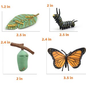 Montessori Life Cycle Learning & Education Toys, Plastic Insect Ladybug Monarch Butterfly Tadpole to Frog Kit Life Cycle Toys for Kids, Preschool Learning Activities for Toddlers