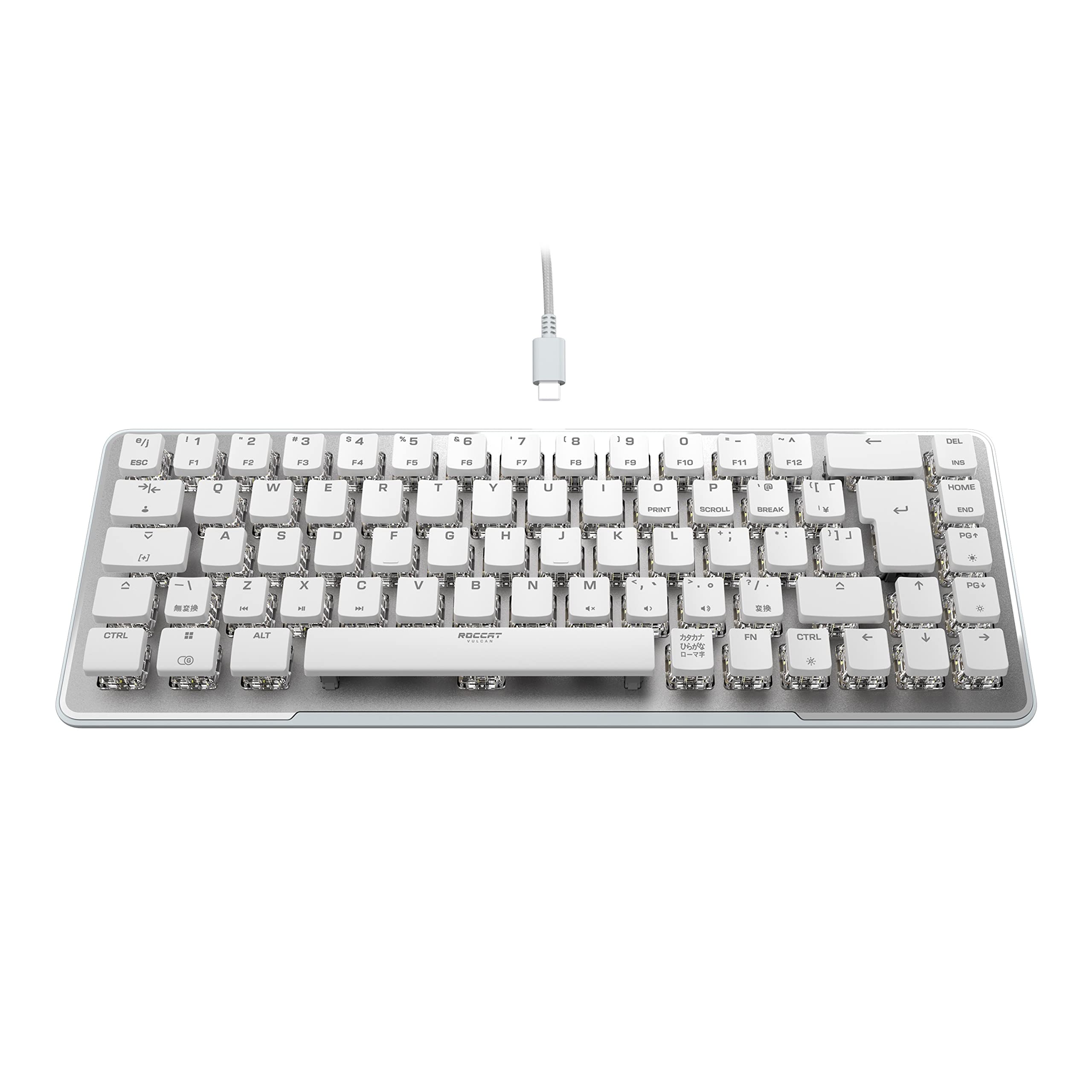 ROCCAT Vulcan II Mini JP ISO Gaming Keyboard, Wired White/White, Optical, Linear Mini (65%), RGB, Windows 7 or Later