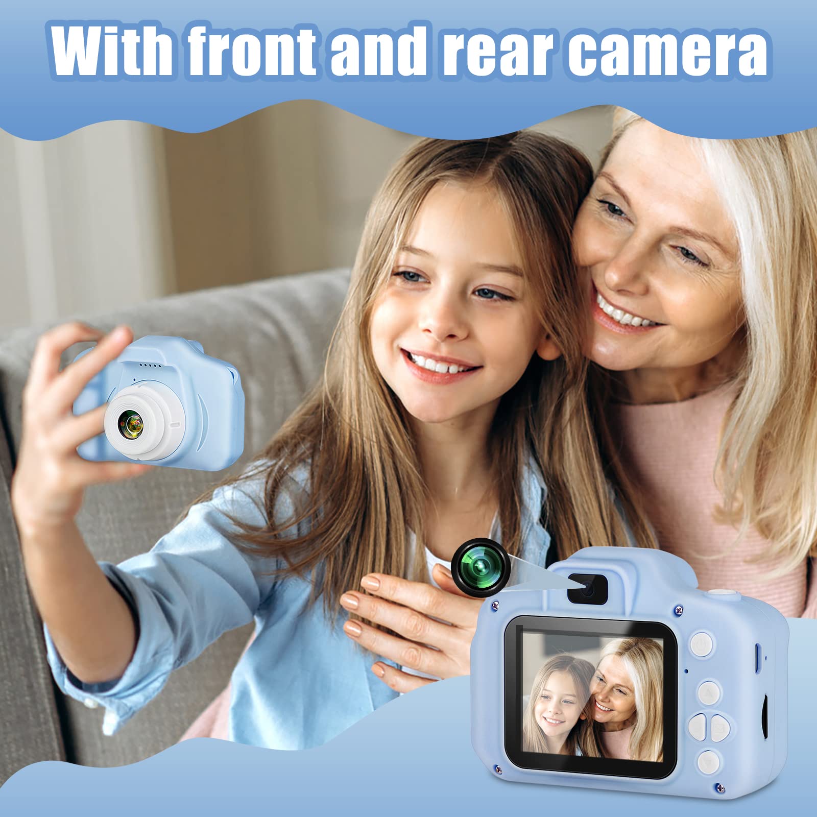 Vasttron Kids Selfie Camera,Kids Camera for Age 3-12 Toddler HD Digital Video Cameras Portable Children Selfie Camera with 32GB SD Card