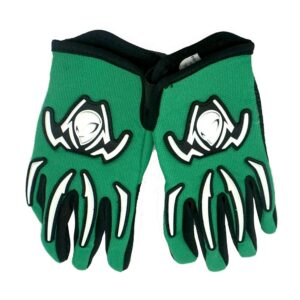 Martian Youth Kids Motocross Helmet ATV Dirt Bike BMX MX Helmet + Goggles + MG Youth Green Glove Bundle: Spider Green