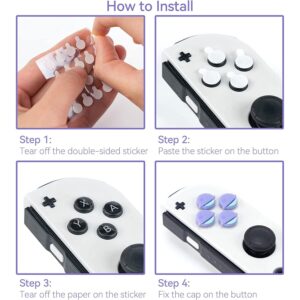 GeekShare Cute Cross D-Pad Button Caps Silicone Thumb Grips Set, ABXY Key Buttons Sticker Joystick Cover Caps Compatible with Nintendo Switch/OLED - Happy Planet