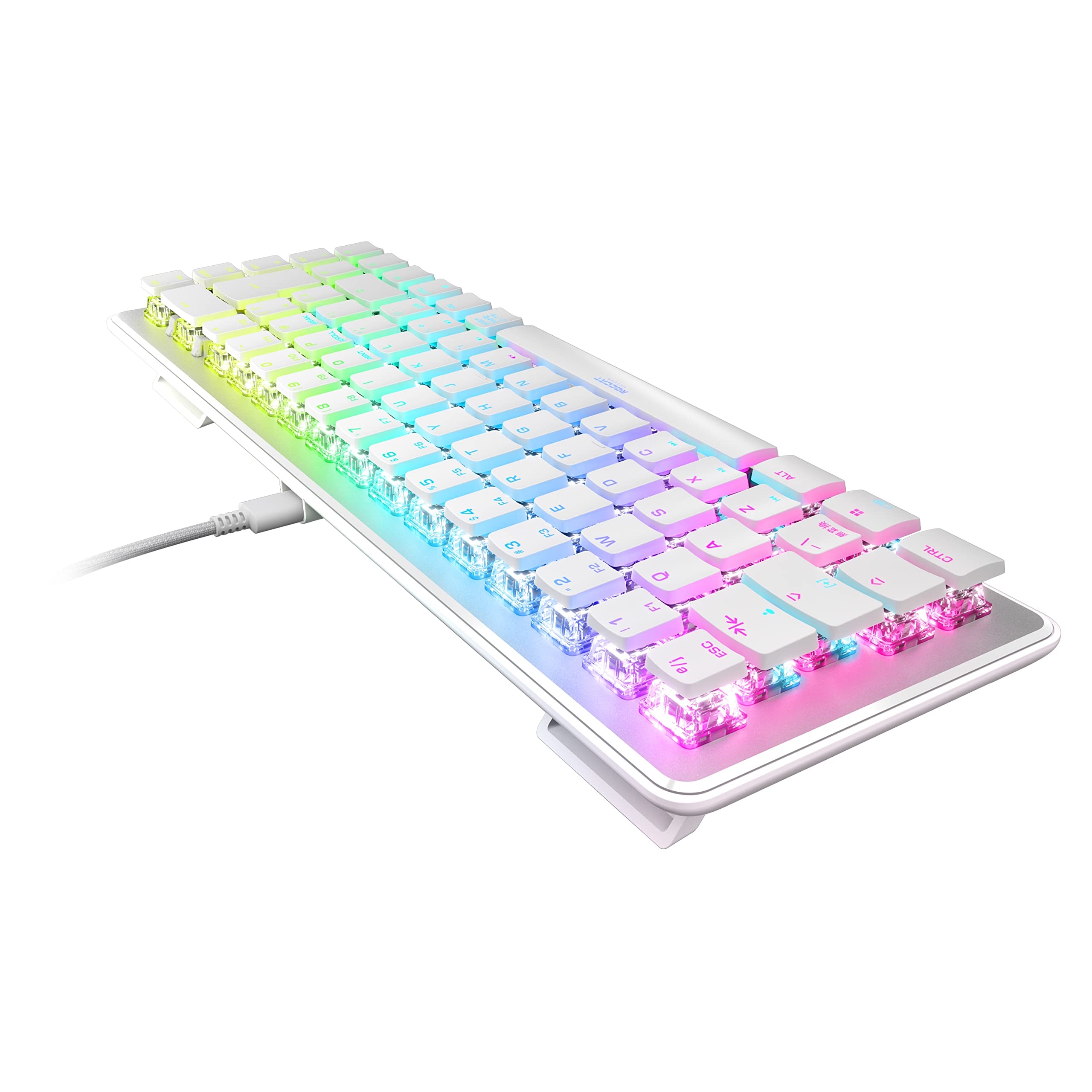 ROCCAT Vulcan II Mini JP ISO Gaming Keyboard, Wired White/White, Optical, Linear Mini (65%), RGB, Windows 7 or Later