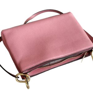 Michael Kors Trisha Medium Triple Compartment Crossbody Bag Rose Pink Leather