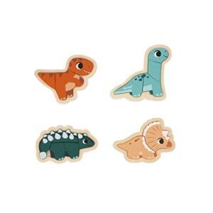 janod 4 fsc wood dinosaur progressive puzzles-2 to 5 pieces-children’s toys-educational games-early-years toys-18 months +, j05824, multicolor