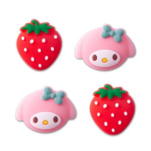 PERFECTSIGHT Cute Thumb Grip Caps for PlayStation 4/5, PS5, PS4, Xbox Series X/S, Xbox One, Switch PRO Controller, 4PCS Kawaii Soft Skin Rubber 3D Analog Thumbsticks Grips Joystick Cover, Strawberry