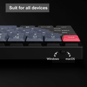 Keychron S1 Ultra-Slim QMK/VIA Custom Wired Mechanical Keyboard, 84 Keys 75% Layout Programmable Macros RGB Backlit CNC Aluminum Keyboard for Mac Windows, Low Profile Gateron Red Switch