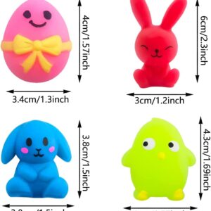 100Pcs Easter Mochi Squishy Toys,Mini Cute Squeeze Toys Easter Gifts Stress Reliever Anxiety Packs for Kids Easter Basket Stuffers,Easter Egg Hunt Party Favors