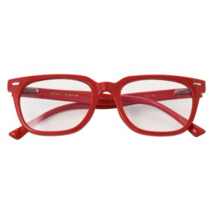 Betsey Johnson Women's Perfectly Imperfect Reading Glasses Square Blue Light, Red, 41 mm + 1.5