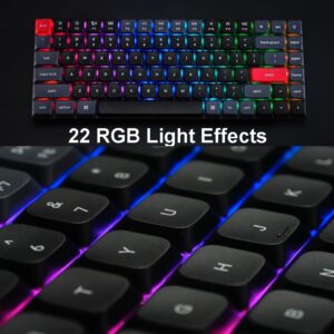 Keychron S1 Ultra-Slim QMK/VIA Custom Wired Mechanical Keyboard, 84 Keys 75% Layout Programmable Macros RGB Backlit CNC Aluminum Keyboard for Mac Windows, Low Profile Gateron Red Switch