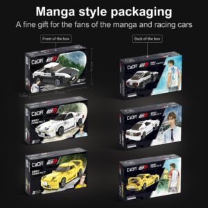 CaDA Initial D Toyota AE86 Car Building Sets, Genuine Authorized AE86 Trueno Replica Car Toy Building Blocks 280Pcs, Christmas Birthday Gifts for Fans and Kids Age 8+