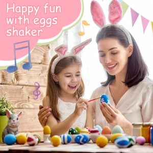 LOOIKOOS Wooden Egg Shakers Maracas Percussion Musical for Party Favors Easter Basket Stuffers for Babies Shaker Eggs for Toddlers(6pcs)