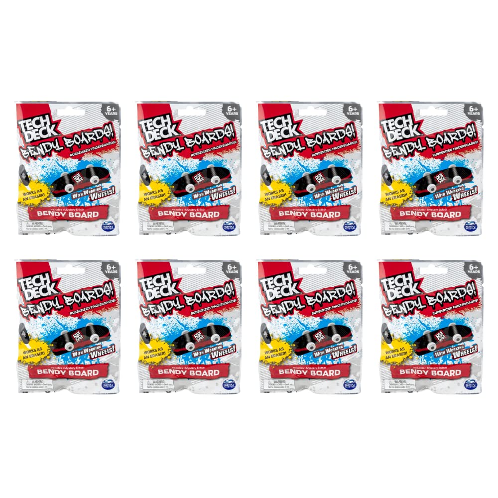 Tech Deck Bendy Boards Rubber Eraser Finger Board Blind Bag - Pack of 8