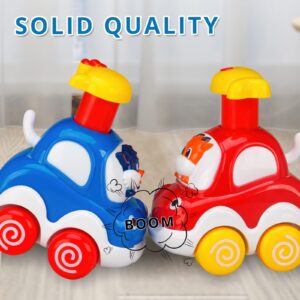 Wdebay 4 PCS Inertia Animal Car Toys for 1 Year Old Boy and Girl|Toddler Toys Age 1-2|1 Year Old Boy Gifts for 1st Birthday|Baby Toys 12-18 Months