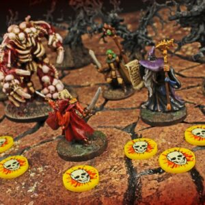 LITKO Dark Fantasy RPG Accessories Bloody Skull Game Piece Tokens Compatible with Mork Borg (10)