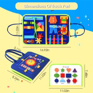 Montessori Activity Busy Book for Toddlers - 1 2 3 4 5 Years Old Learning Activity Busy Board for Toddlers Quiet Busy Book with DIY Page for Motor Skills Travel Toys for Airplane Car Christmas Toy