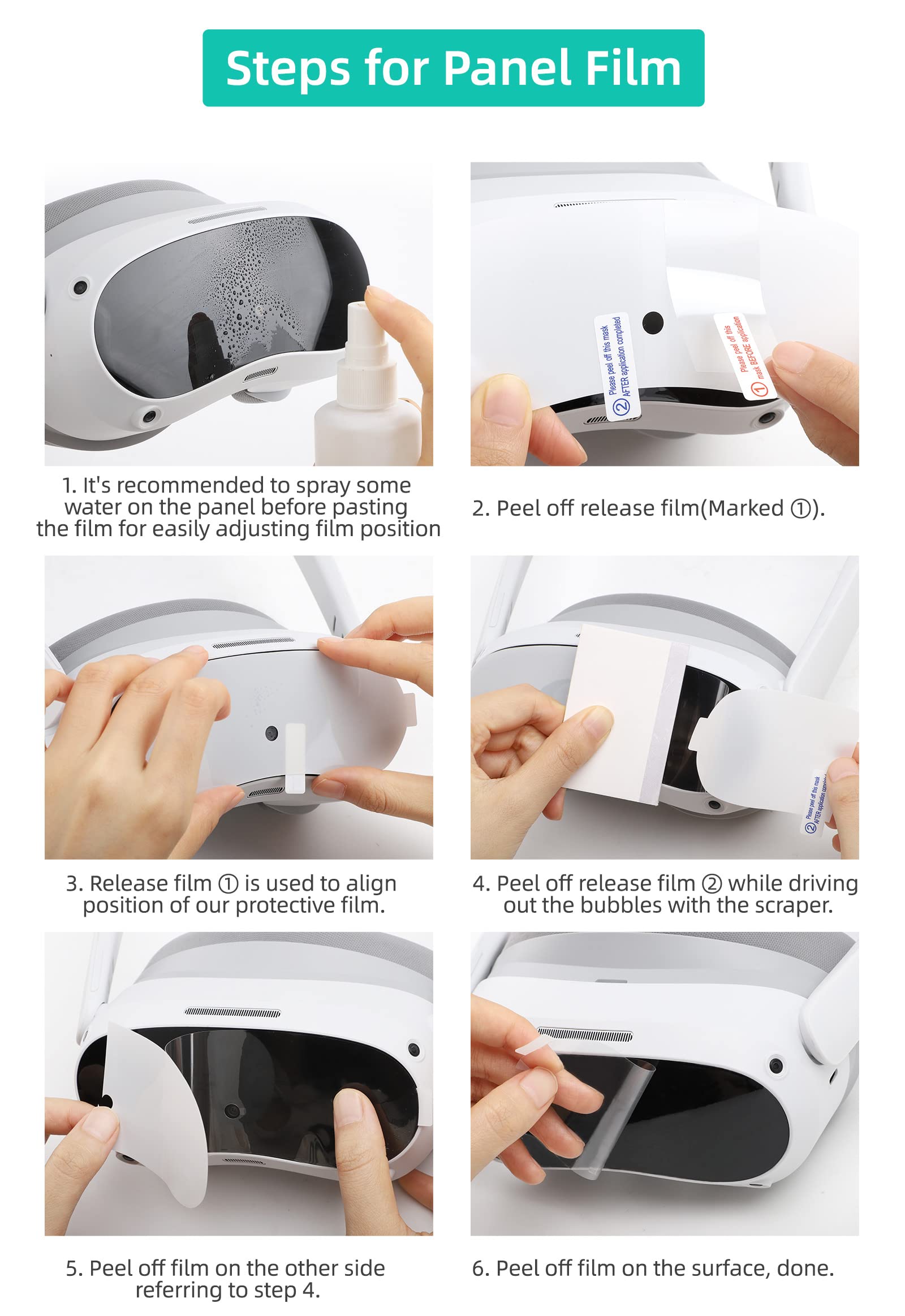 Lens Protective Film Scratch-Proof Dust-Proof Soft Panel Film for PICO 4