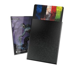 ultimate guard cortex card sleeves, 100 standard size tcg sleeves, 66 x 91mm, black back, glossy finish, no pvc & acid-free, high clarity