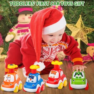 Wdebay 4 PCS Inertia Animal Car Toys for 1 Year Old Boy and Girl|Toddler Toys Age 1-2|1 Year Old Boy Gifts for 1st Birthday|Baby Toys 12-18 Months