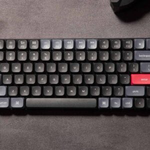 Keychron S1 Ultra-Slim QMK/VIA Custom Wired Mechanical Keyboard, 84 Keys 75% Layout Programmable Macros RGB Backlit CNC Aluminum Keyboard for Mac Windows, Low Profile Gateron Red Switch