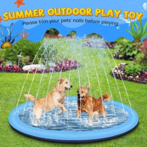 Splash Pad for Kids and Dogs, 95" Extra Large Splash Pad for Toddlers 1-3 and Kids Ages 4-8, Non Slip Thicken Sprinkler Dog Pool Summer Outdoor Water Toys for Backyard