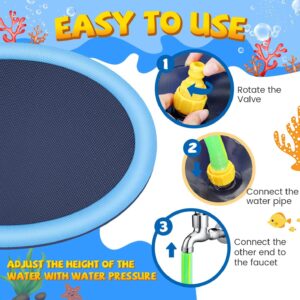 Splash Pad for Kids and Dogs, 95" Extra Large Splash Pad for Toddlers 1-3 and Kids Ages 4-8, Non Slip Thicken Sprinkler Dog Pool Summer Outdoor Water Toys for Backyard