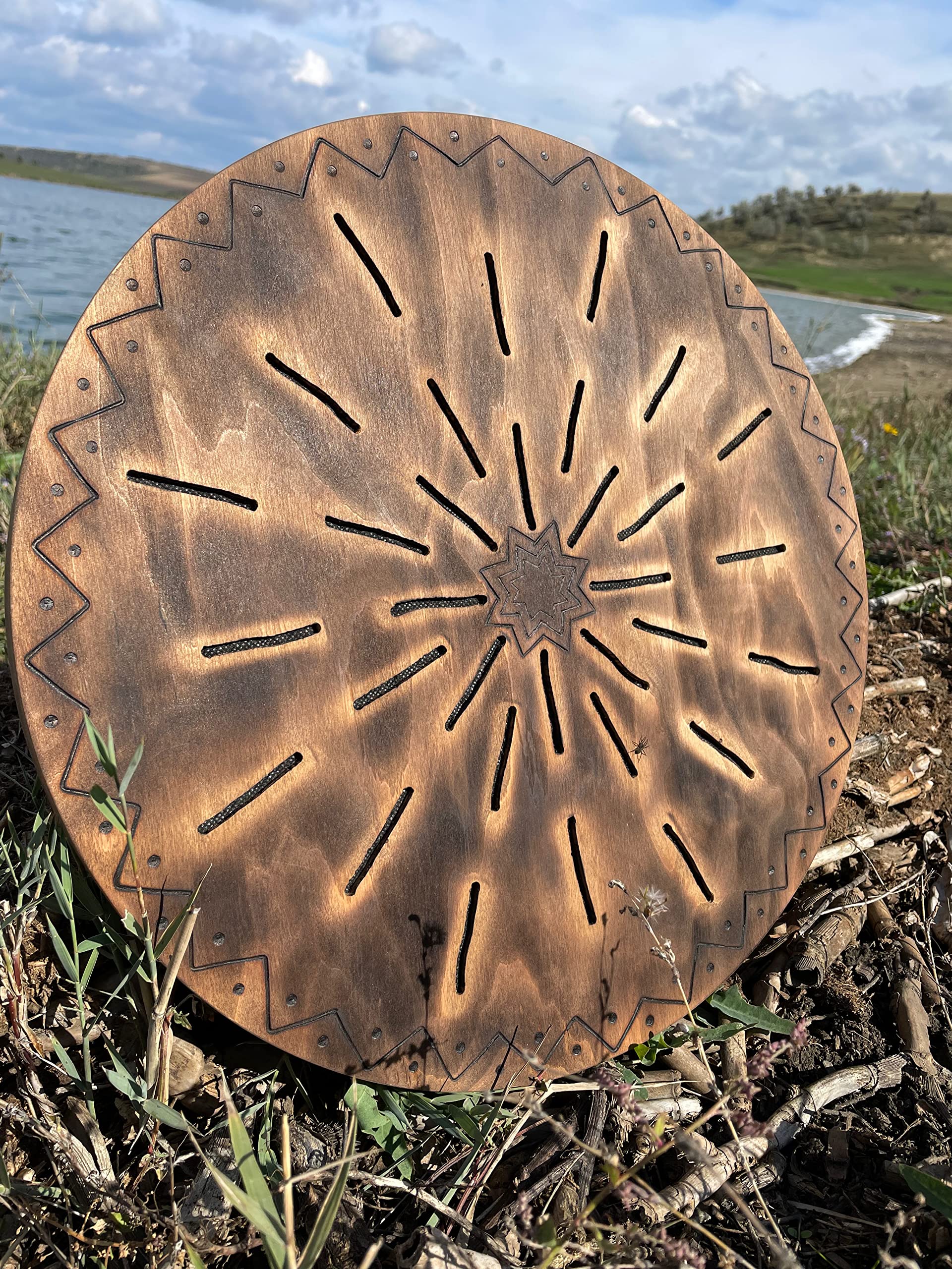 Sound Healing Tool "Water-Fall Disk" 20 inch | Meditative Water Sound | Wooden Ocean Drum | Relaxing Sound for Meditation | Rain Drum for Sound Bath