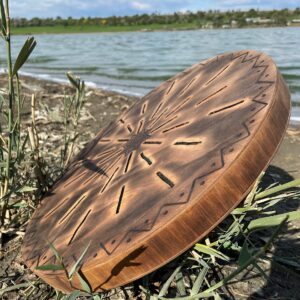 Sound Healing Tool "Water-Fall Disk" 20 inch | Meditative Water Sound | Wooden Ocean Drum | Relaxing Sound for Meditation | Rain Drum for Sound Bath