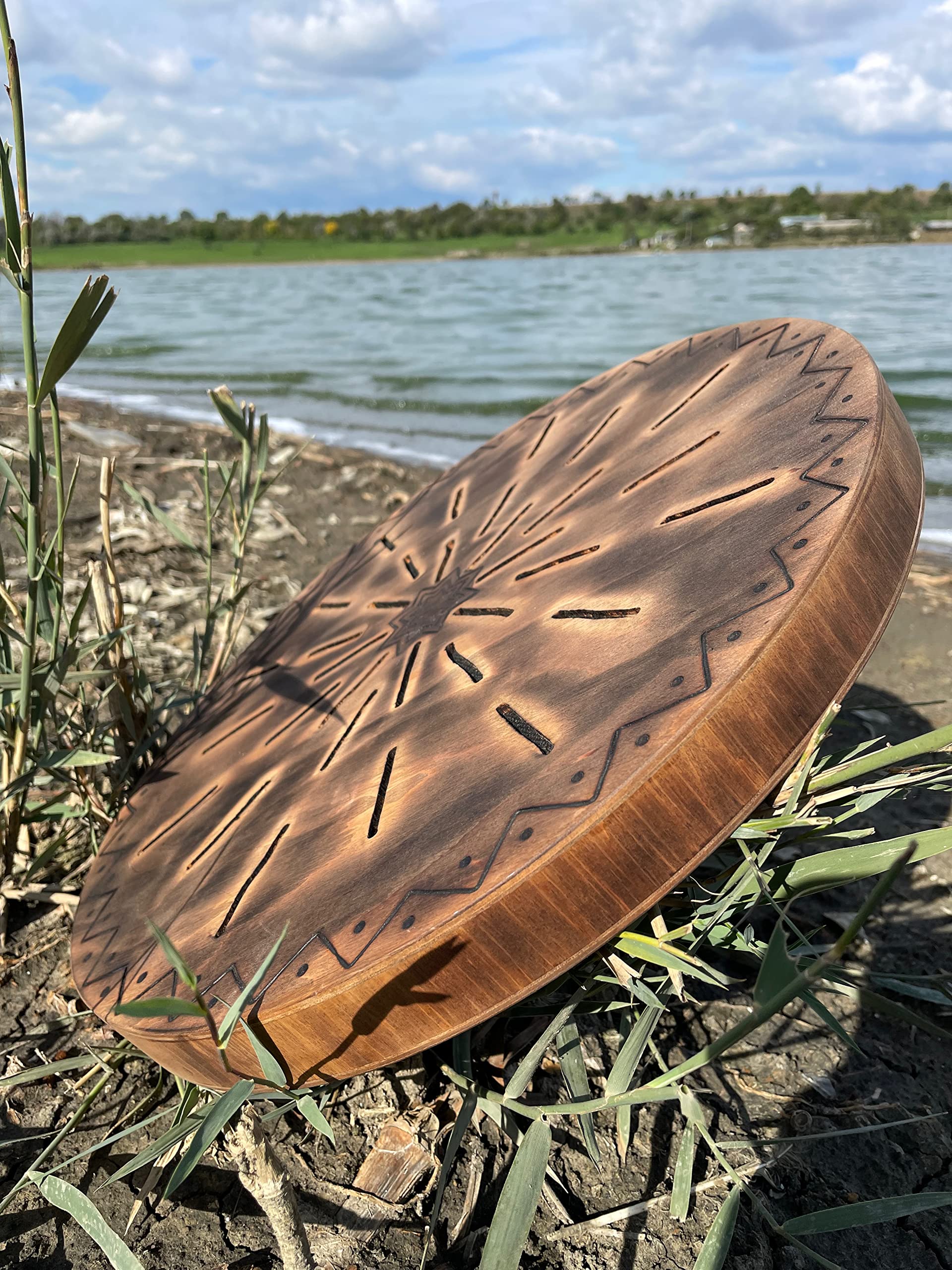 Sound Healing Tool "Water-Fall Disk" 20 inch | Meditative Water Sound | Wooden Ocean Drum | Relaxing Sound for Meditation | Rain Drum for Sound Bath