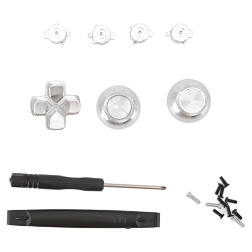 Game Controller Buttons Replacement Kit, Practical Concave and Convex Design D Pad Replacements Kits Comfortable Reduce Thumb Fatigue for Game Controller (Silver)