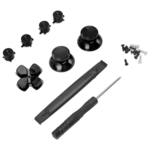 Game Controller Buttons Replacement Kit, Practical Concave and Convex Design D Pad Replacements Kits Comfortable Reduce Thumb Fatigue for Game Controller (Black)