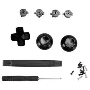 Game Controller Buttons Replacement Kit, Practical Concave and Convex Design D Pad Replacements Kits Comfortable Reduce Thumb Fatigue for Game Controller (Black)