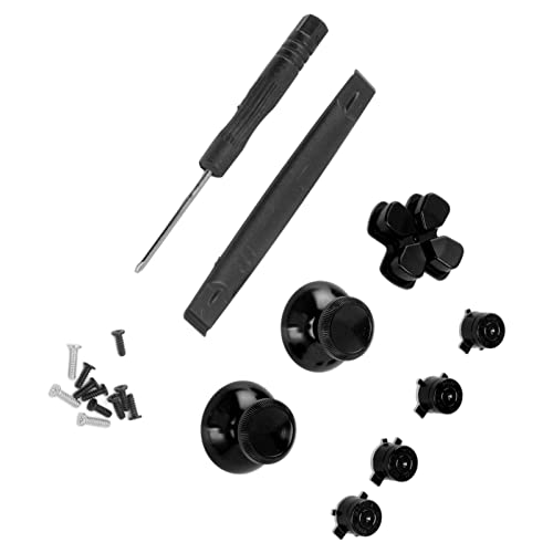 Game Controller Buttons Replacement Kit, Practical Concave and Convex Design D Pad Replacements Kits Comfortable Reduce Thumb Fatigue for Game Controller (Black)