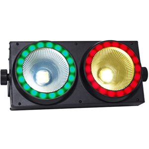 LED Stage Lights 200W LED COB Blinder Light with RGB Pixel DMX Controlled Sound Activated Auto Play DJ Light for Wedding Music Show Dance Party Stage Lighting