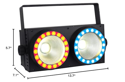 LED Stage Lights 200W LED COB Blinder Light with RGB Pixel DMX Controlled Sound Activated Auto Play DJ Light for Wedding Music Show Dance Party Stage Lighting