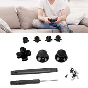 Game Controller Buttons Replacement Kit, Practical Concave and Convex Design D Pad Replacements Kits Comfortable Reduce Thumb Fatigue for Game Controller (Black)