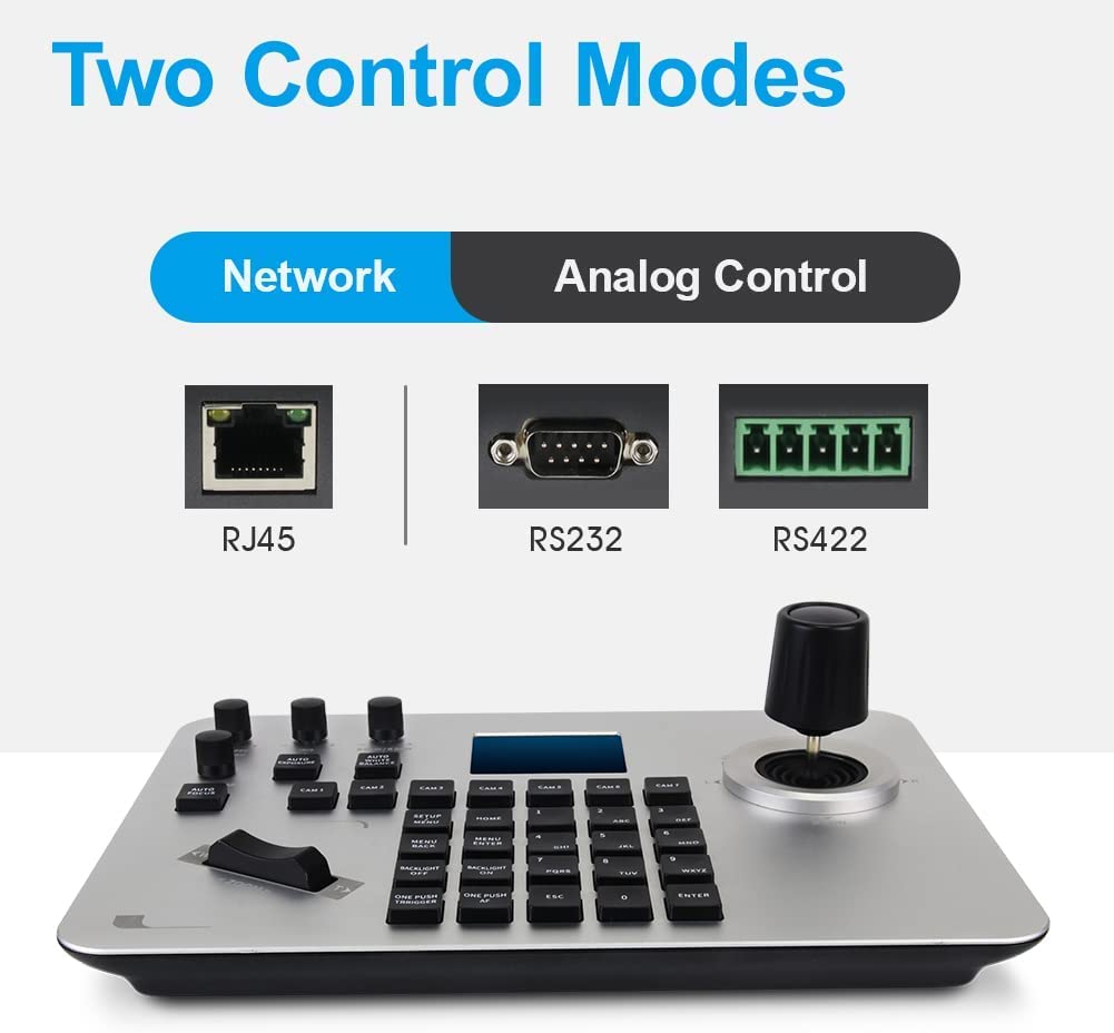 SMTAV PTZ Controller Camera Controller POE Network 4D Joystick Decoding Keyboard (IP Analog Controller)